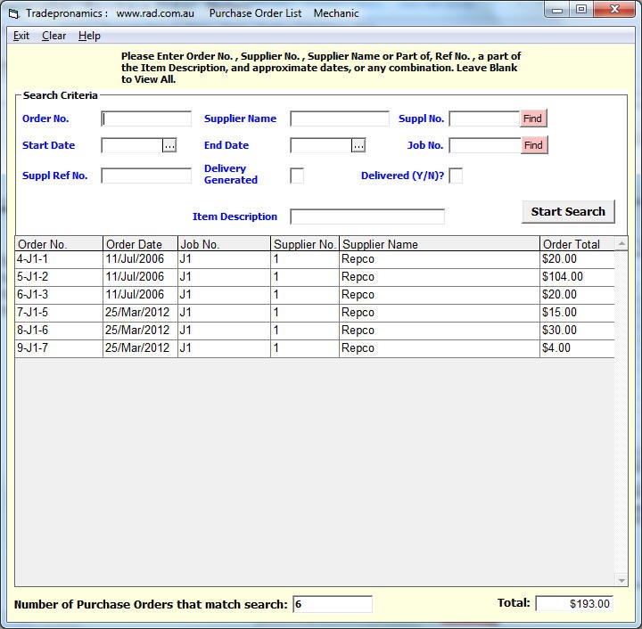 Purchase order